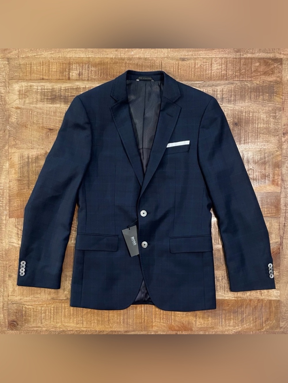 NWT Boss Hugo Boss Hutson Slim Fit Plaid Sport Coat Lanificio Tesse Biella